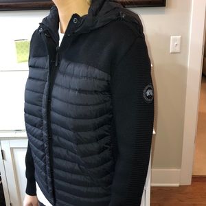 Black Canada Goose knit hooded zip up size M